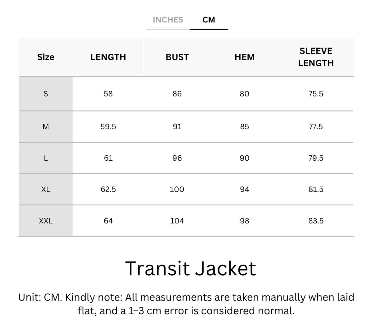 Size Chart