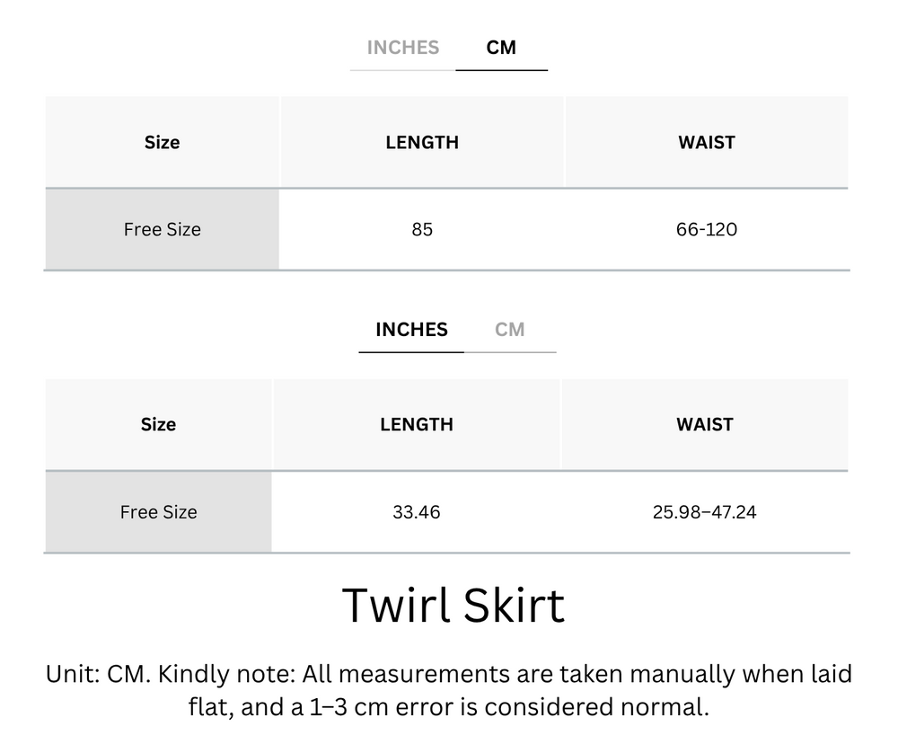 Wrinkle-Free, Cooling & Breathable Free Size Twirl Skirt With Stretchy Waistband