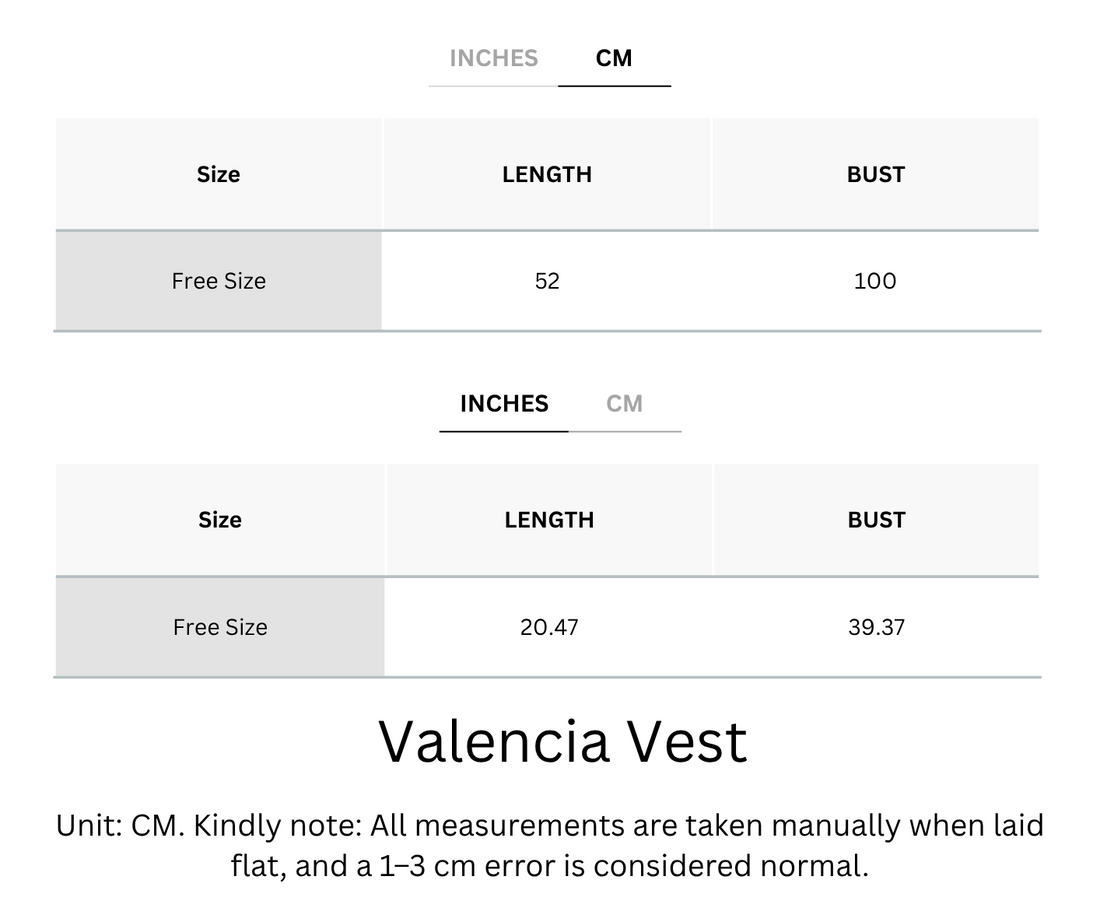 Wrinkle-Free, Cooling & Breathable Free Size Valencia Vest