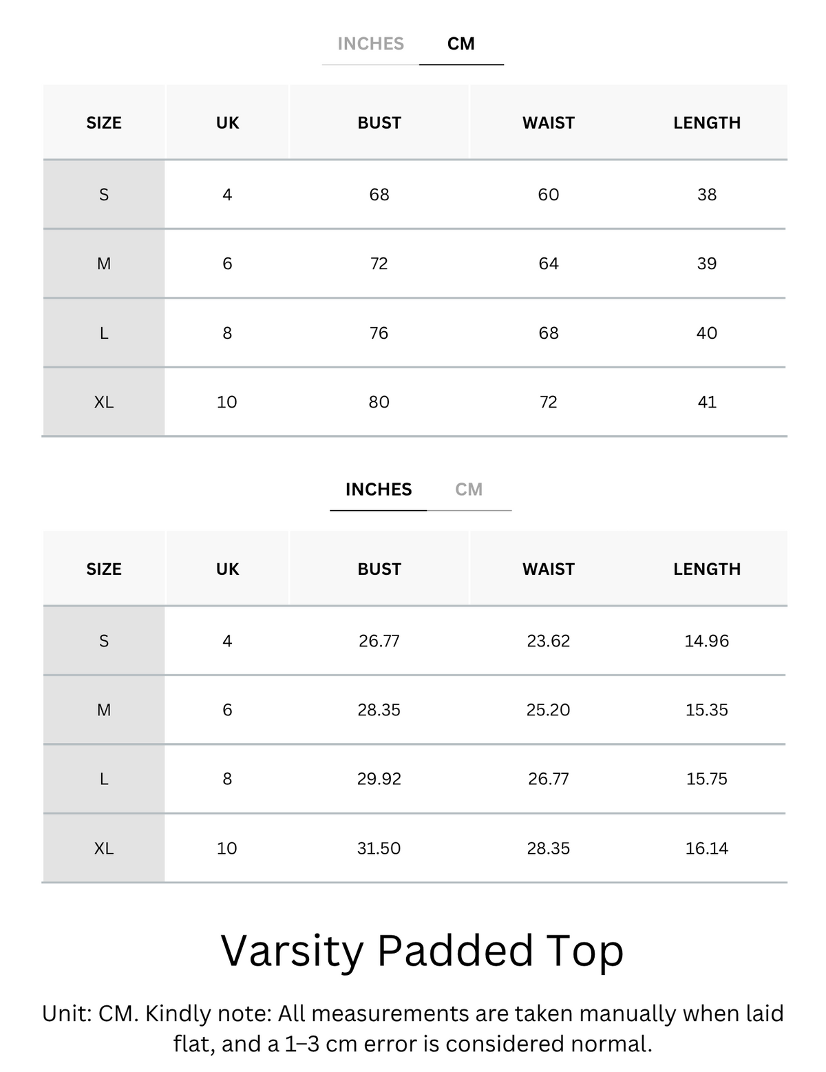 Size Chart