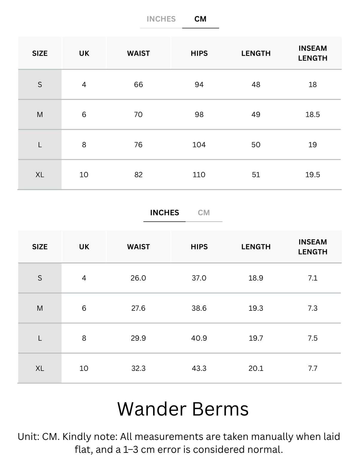 Size Chart