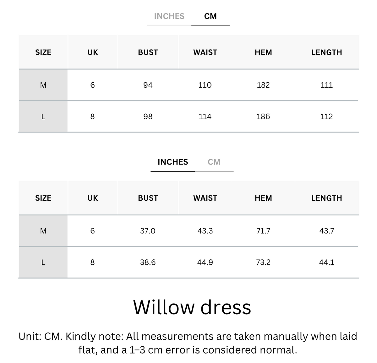 Size Chart
