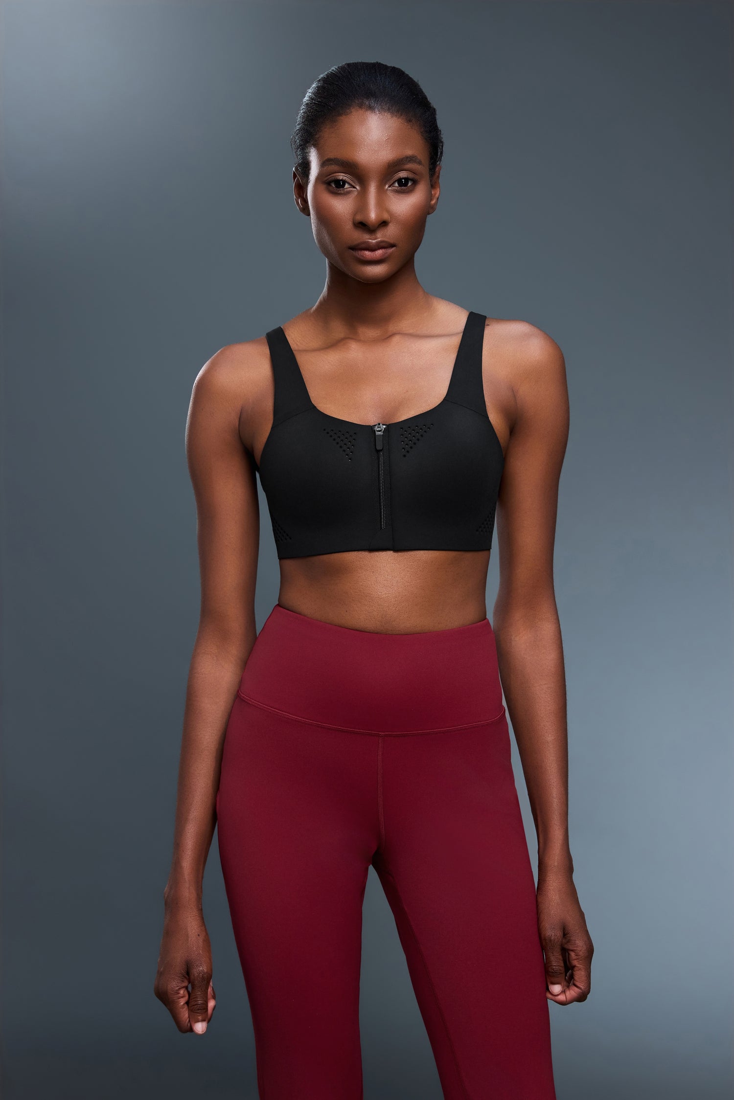 Buy 1, Get 1 Free - High Impact Seamless Rebel Sports Bra With Adjustable Straps, Moulded Cups & Front Zip