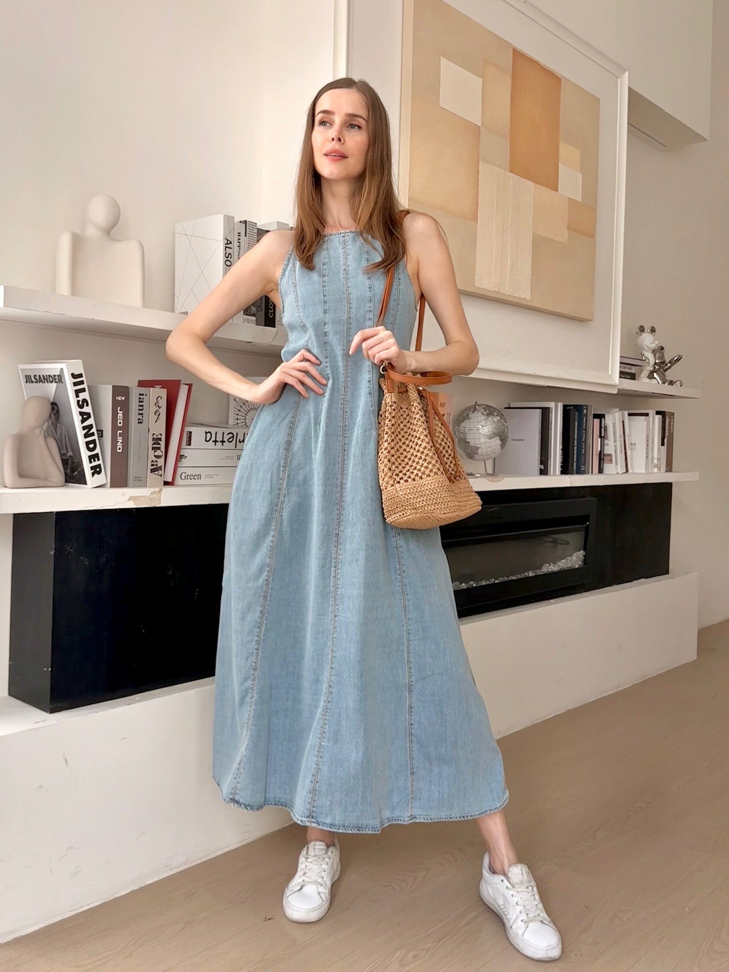 Cooling & Wrinkle-Free Everywhere Denim Dress With Pockets