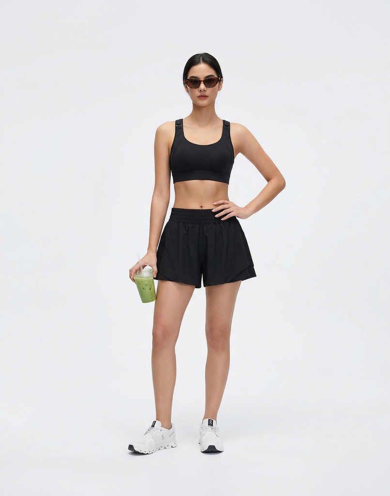 Buy 1, Get 1 Free- Adjustable High Impact Spirited Running Sports Bra With Moulded Cups & Clasps