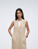 Wrinkle-Free, Cooling, Breathable Pleated Longline Celeste Vest With Pockets