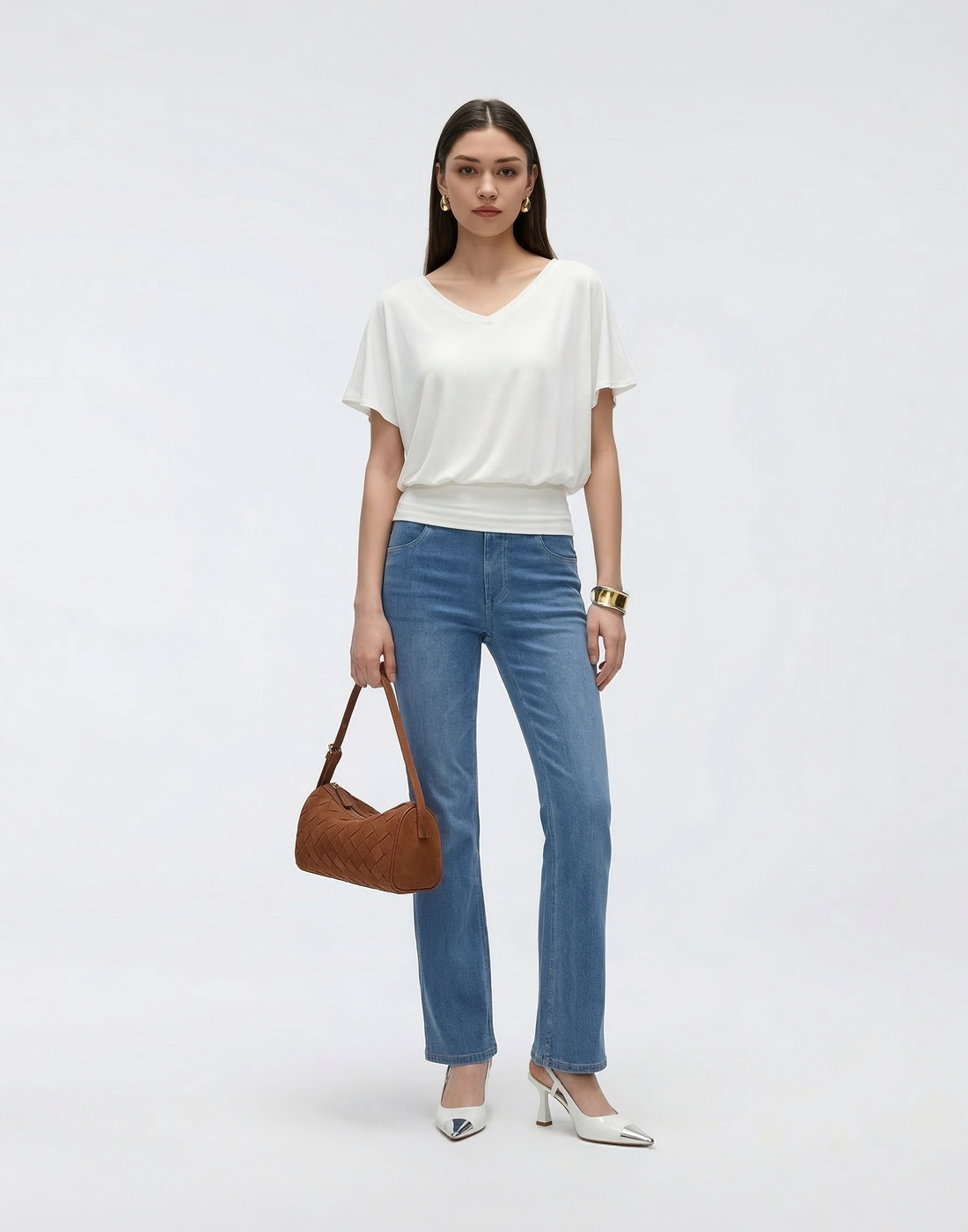 Cooling, Buttery Soft & Tummy Control Straight Cut Contour Jeans With Pockets