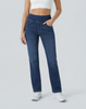Cooling, Buttery Soft & Tummy Control Straight Cut Contour Jeans With Pockets