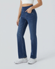 Cooling, Buttery Soft & Tummy Control Straight Cut Contour Jeans With Pockets