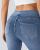 Cooling, Buttery Soft & Tummy Control Straight Cut Contour Jeans With Pockets
