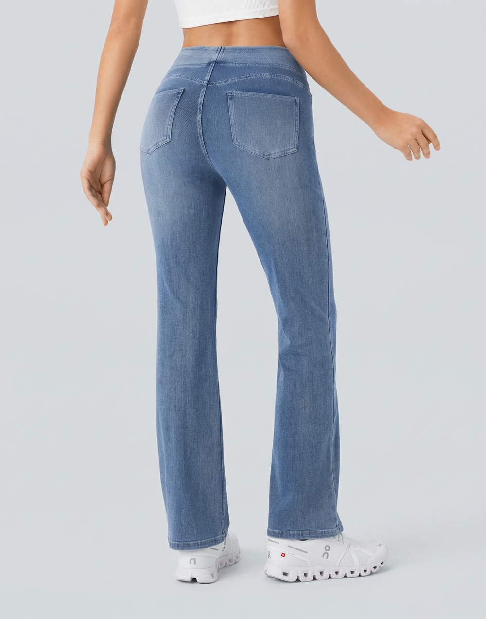 Cooling, Buttery Soft & Tummy Control Straight Cut Contour Jeans With Pockets