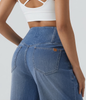 Cooling & Buttery Soft With Tummy Control Loose Cut Booty Jeans With Pockets