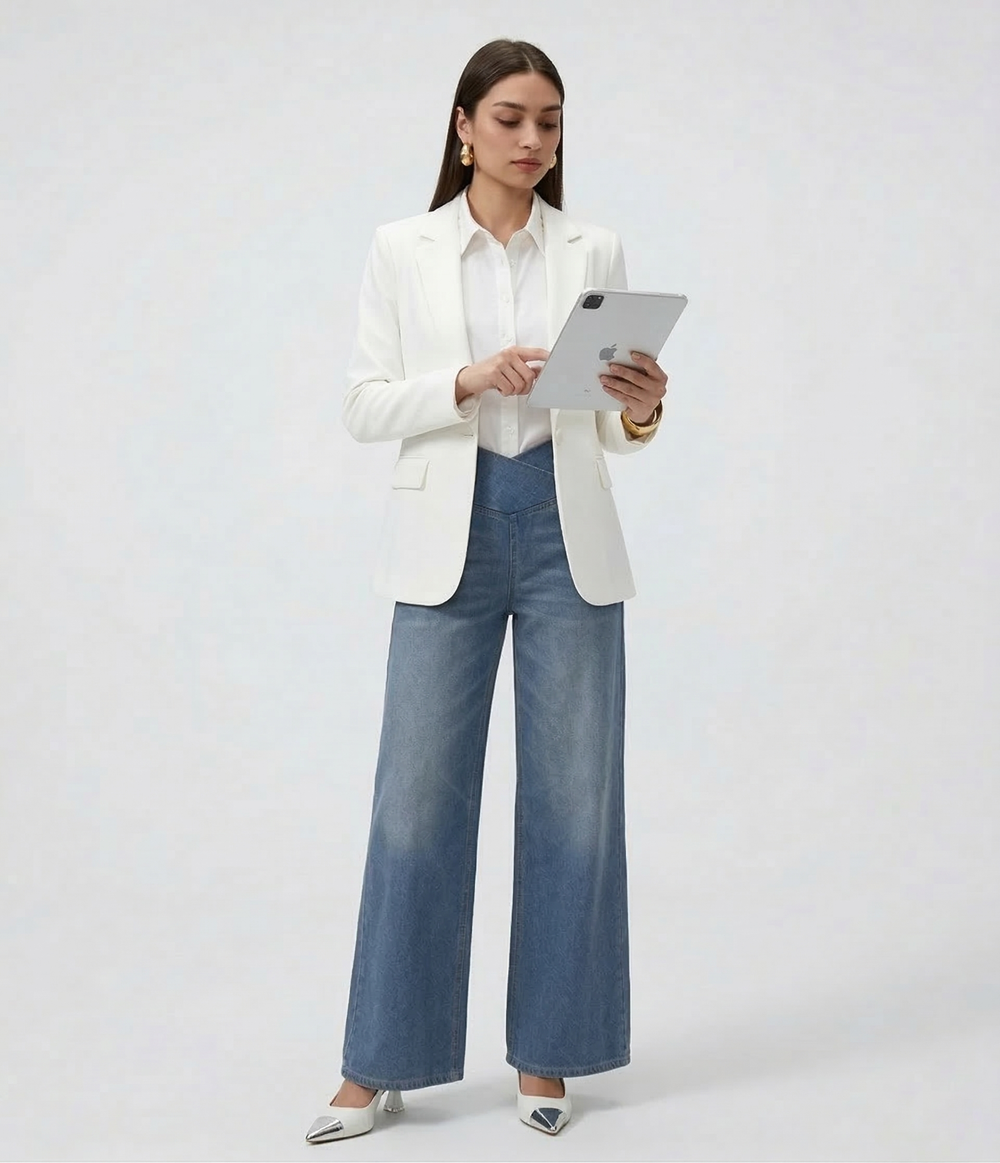 Cooling & Buttery Soft With Tummy Control Loose Cut Booty Jeans With Pockets