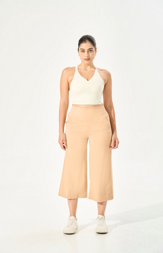 [Petite Collection] Cooling & Buttery Soft Lush Cropped Pants With Stretchable Waistband & Pockets