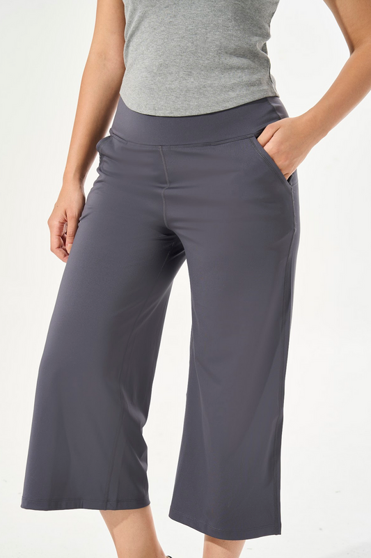 [Petite Collection] Cooling & Buttery Soft Lush Cropped Pants With Stretchable Waistband & Pockets