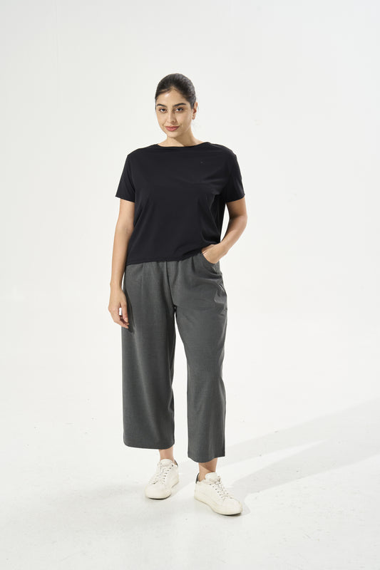 [Petite Collection] Cooling & Breathable Refresh Wide Leg Trouser With Stretchable Waistband & Pockets