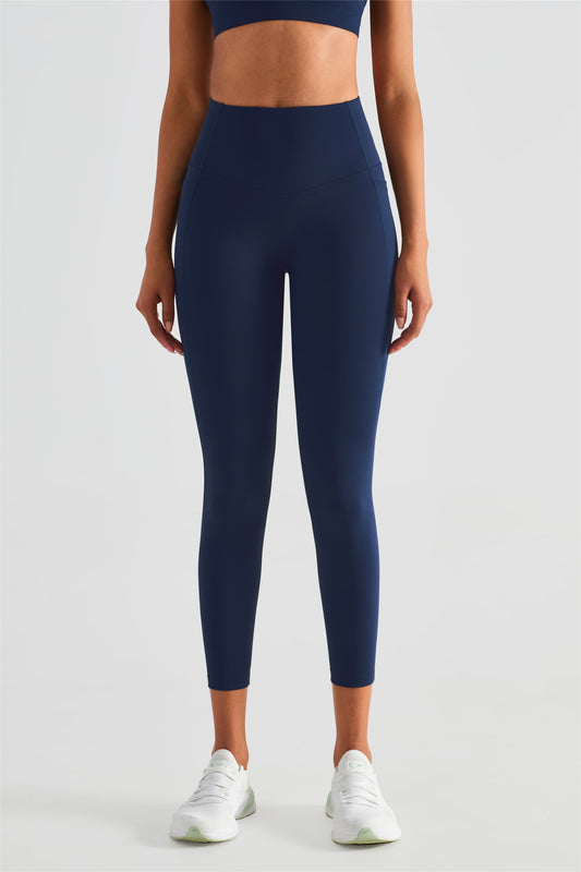 High-Waist Buttery Soft Camel-Toe Proof Ascend Running Leggings With 2 Pockets
