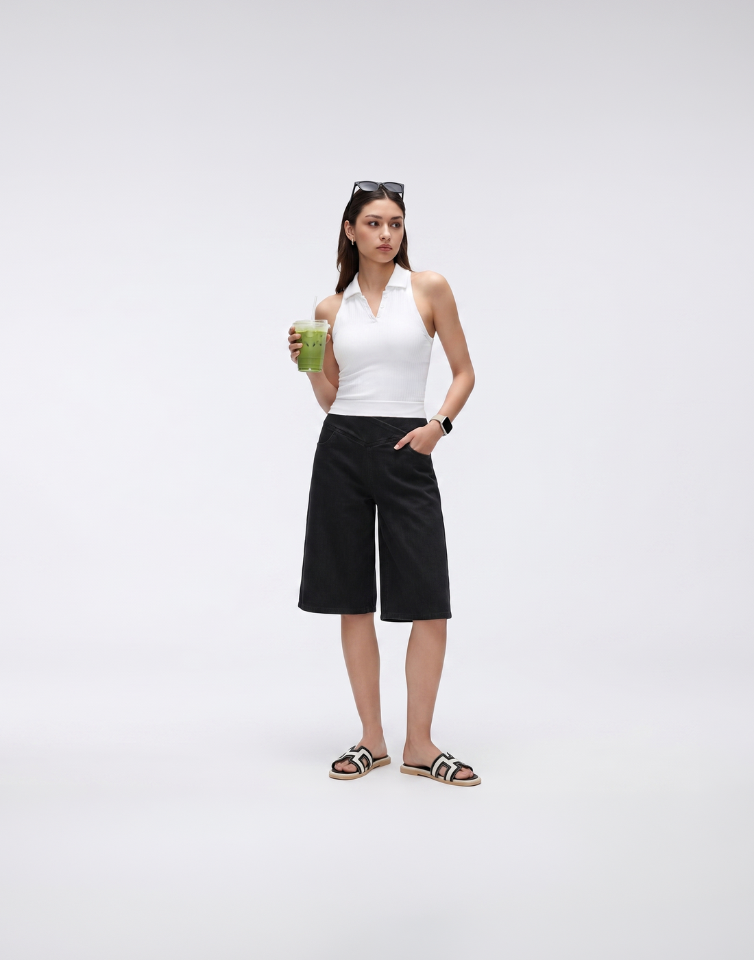 Cooling, Buttery Soft & Stretchy Fresh Denim Shorts With Tummy Control