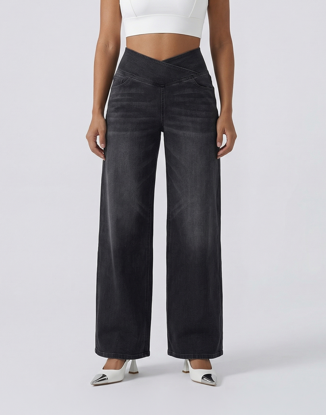 Cooling & Buttery Soft With Tummy Control Loose Cut Booty Jeans With Pockets