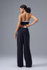black stretchable work pants women elegant back view