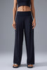 black wrinkle-free pants women buttery soft stretch work pants front view