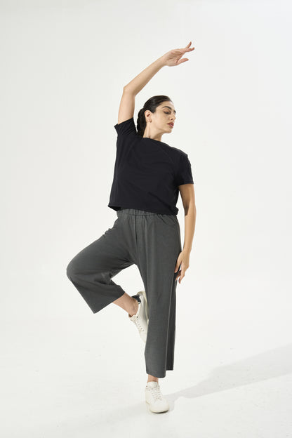 [Petite Collection] Cooling & Breathable Refresh Wide Leg Trouser With Stretchable Waistband & Pockets