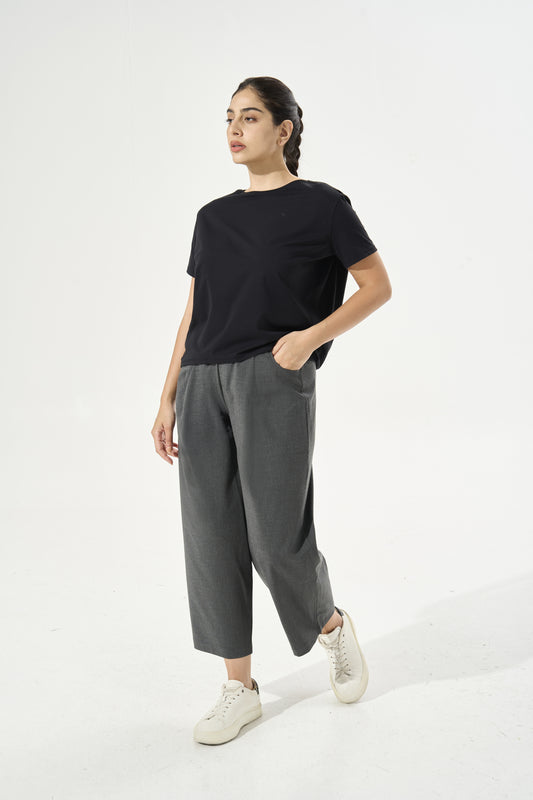 [Petite Collection] Cooling & Breathable Refresh Wide Leg Trouser With Stretchable Waistband & Pockets