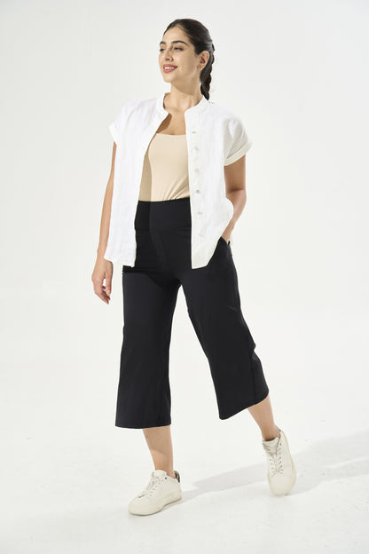 [Petite Collection] Cooling & Buttery Soft Lush Cropped Pants With Stretchable Waistband & Pockets