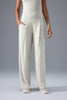cream lightweight office pants women stretch front view