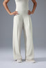 cream wrinkle-free office pants women chic front view
