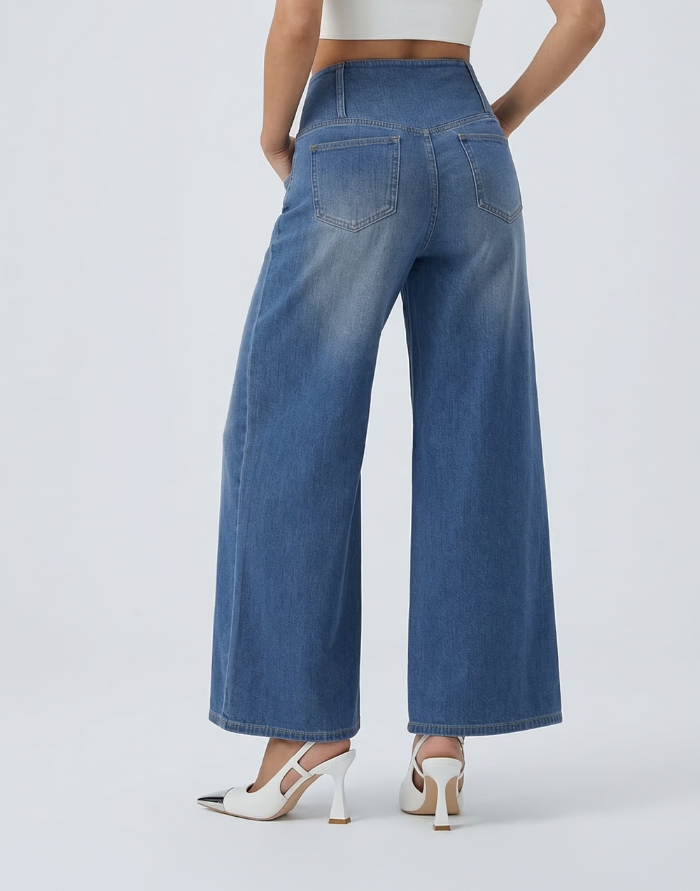 Cooling & Buttery Soft With Tummy Control Loose Cut Booty Jeans With Pockets