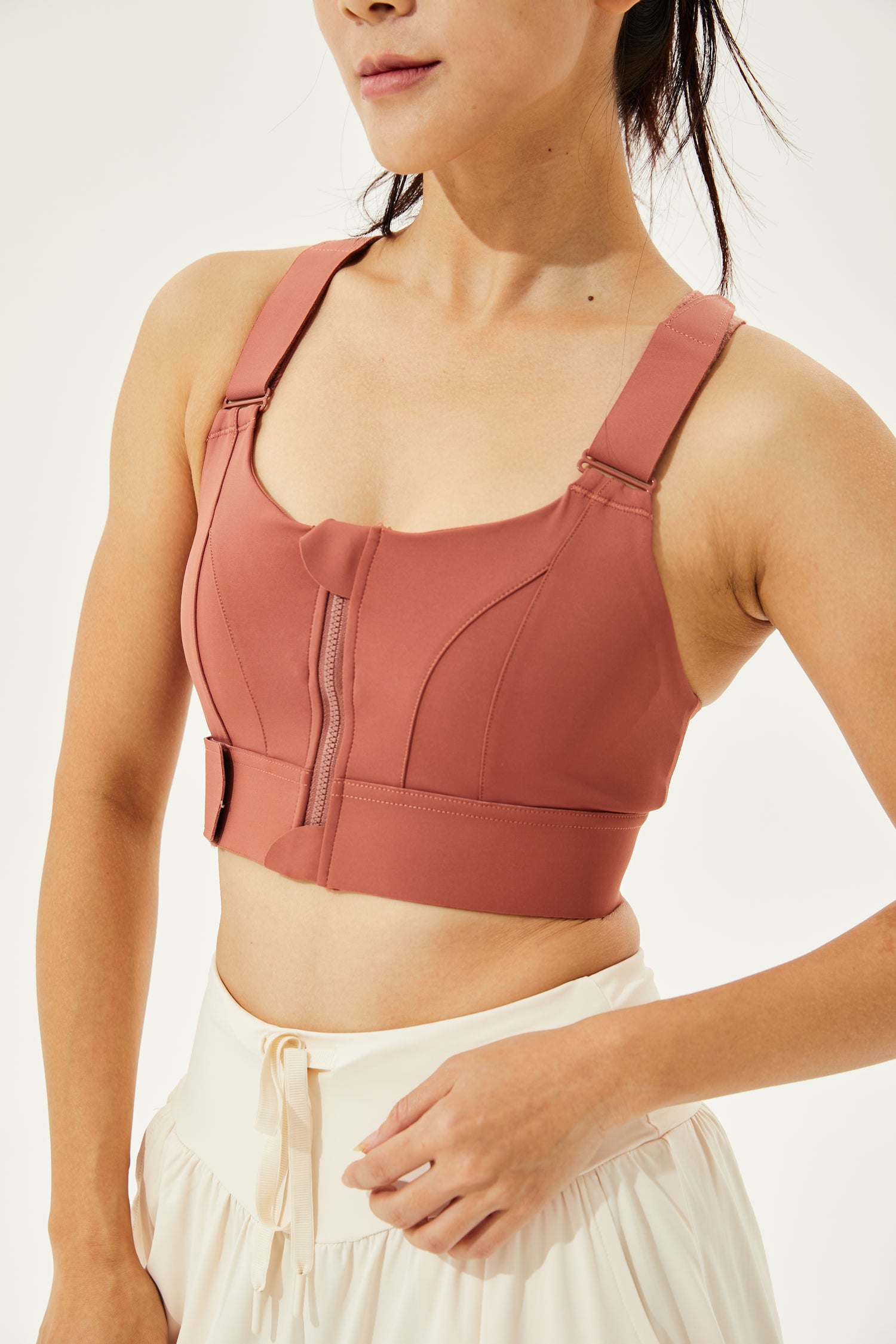 High Intensity Fully Adjustable PowerFlex Sports Bra with Zip and Moulded Bra Cups (Up To 4XL)