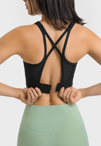 High Impact Elevate Sports Bra with Moulded Cups and Clasp