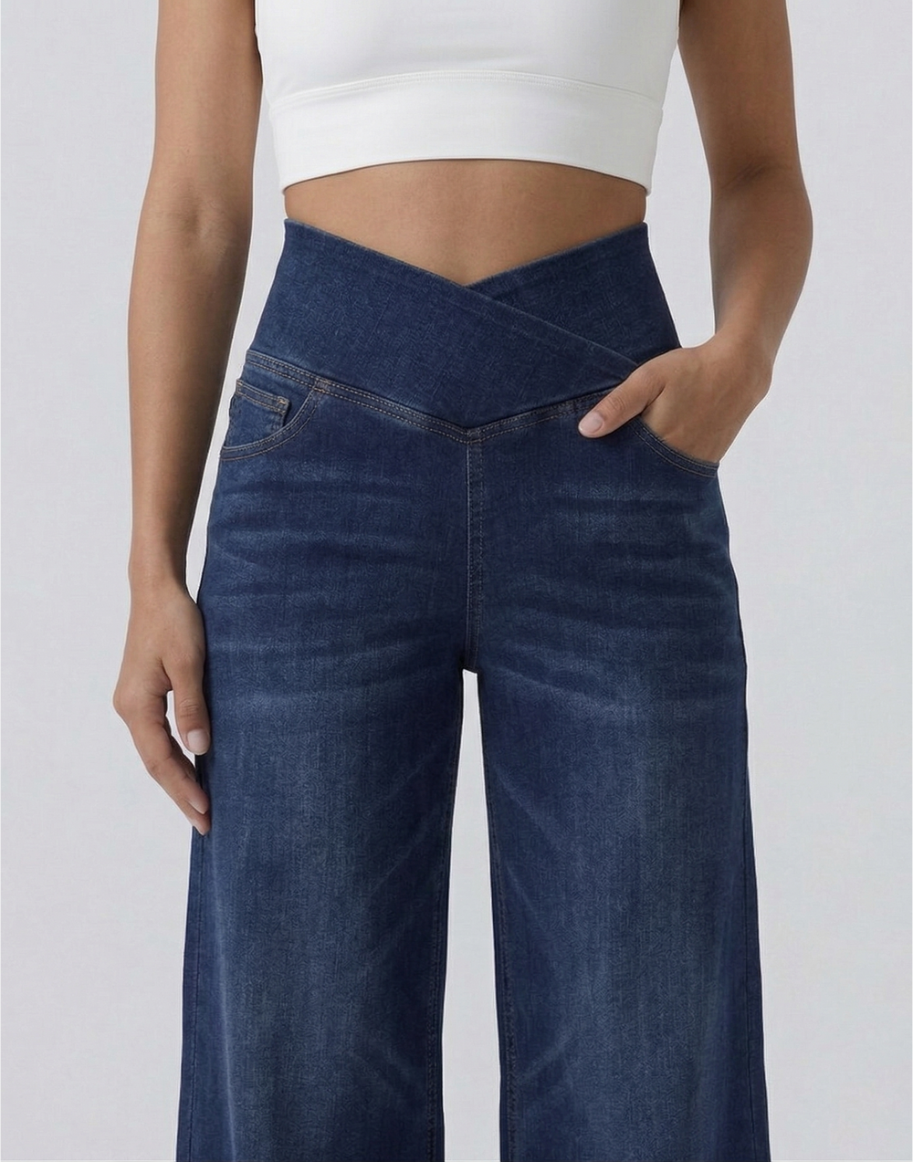 Cooling & Buttery Soft With Tummy Control Loose Cut Booty Jeans With Pockets