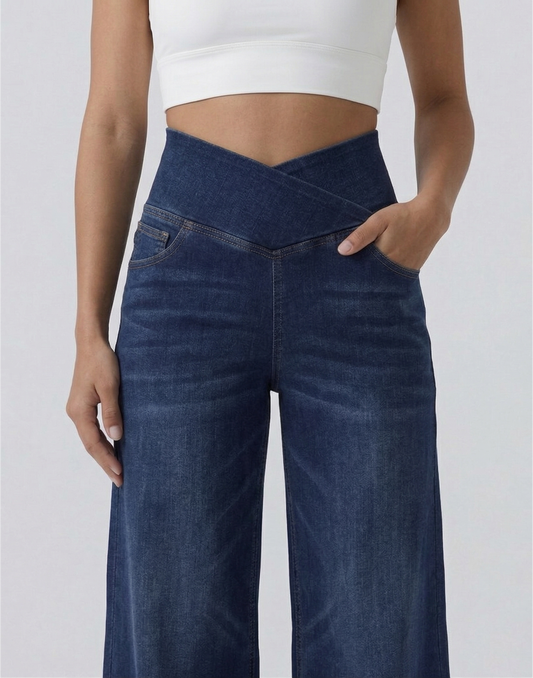 Cooling & Buttery Soft With Tummy Control Loose Cut Booty Jeans With Pockets
