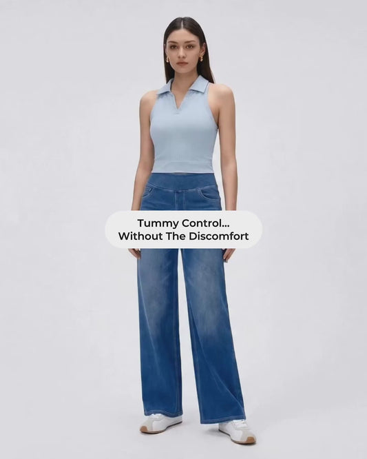 Cooling, Buttery Soft & Stretchy With Tummy Control Wide-Leg Corecontrol Jeans