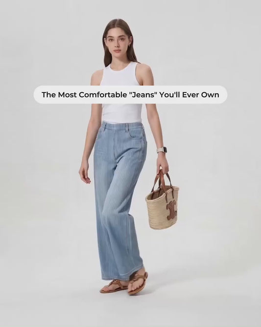 Cooling, Breathable & Stretchy Free Size Pleated Horizon Jeans With Pockets