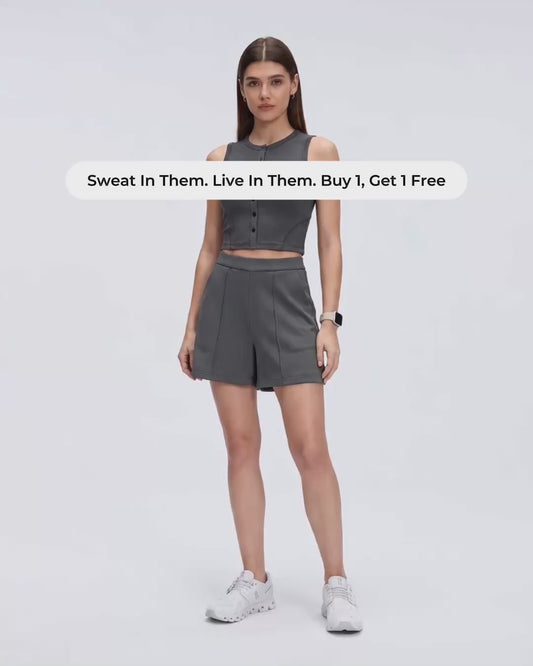 Buy 1, Get 1 Free - Cooling, Buttery Soft & Stretchy Waistband Nova Bermudas With Pockets