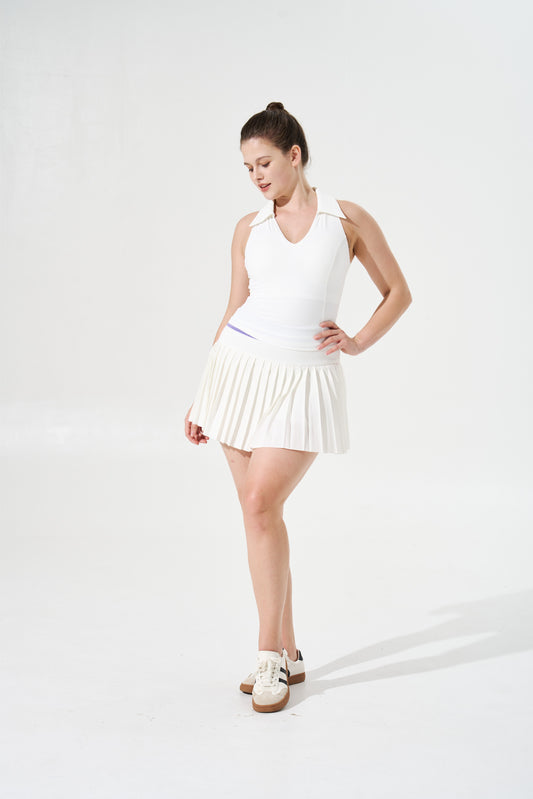 Cooling & Sweat-Wicking Varsity Skort With In-Built Shorts