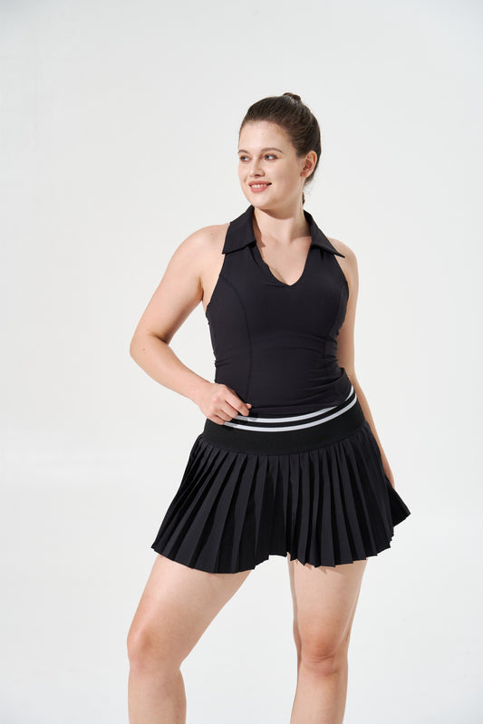 Cooling & Sweat-Wicking Varsity Skort With In-Built Shorts