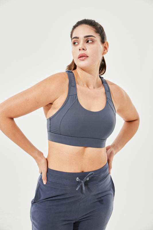 Buy 1, Get 1 Free - High Impact Adjustable Spirited Running Sports Bra With Moulded Cups & Clasp (Up to 5XL)