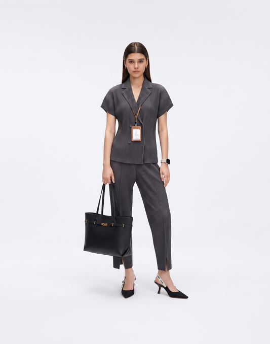 Wrinkle-Free, Cooling & Breathable Boardroom Pleated Blazer