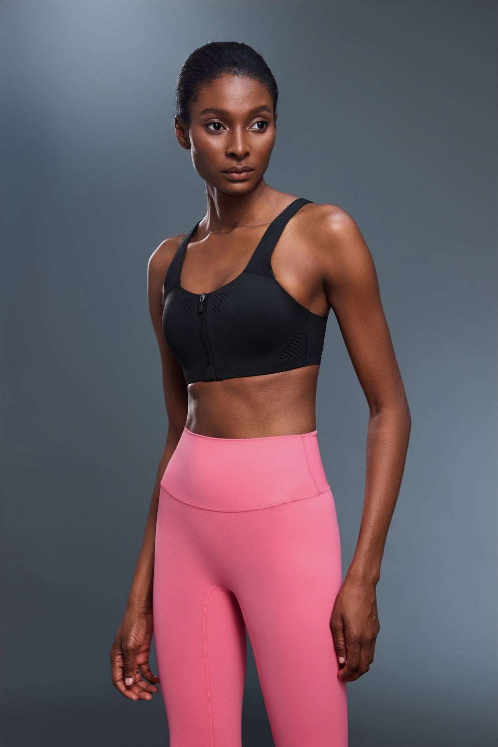 Buy 1, Get 1 Free - High Impact Seamless Redefine Sports Bra With Adjustable Straps & Moulded Cups With Front Zip