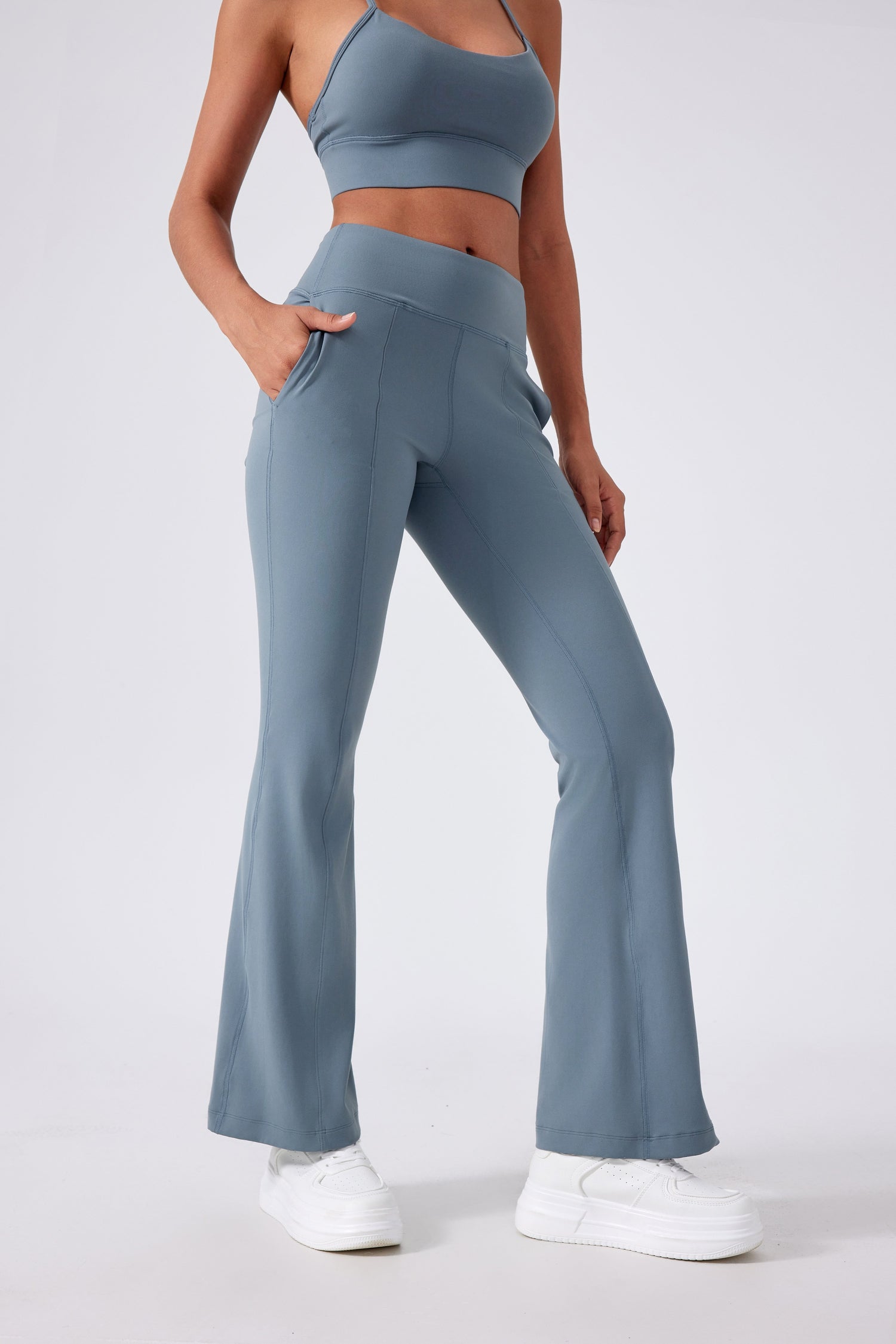 Buy 1, Get 1 Free - High Waisted Buttery Soft Camel-Toe Proof Mirage Flare Pants With Pockets