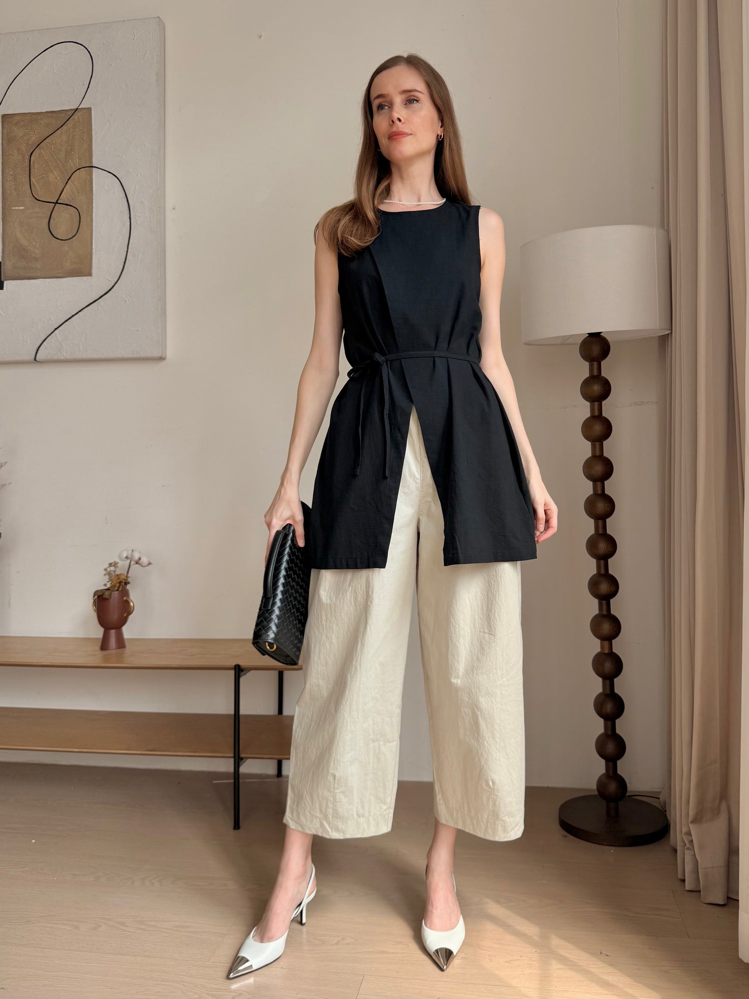 2-In-1 Cooling, Wrinkle-Free Flow Top