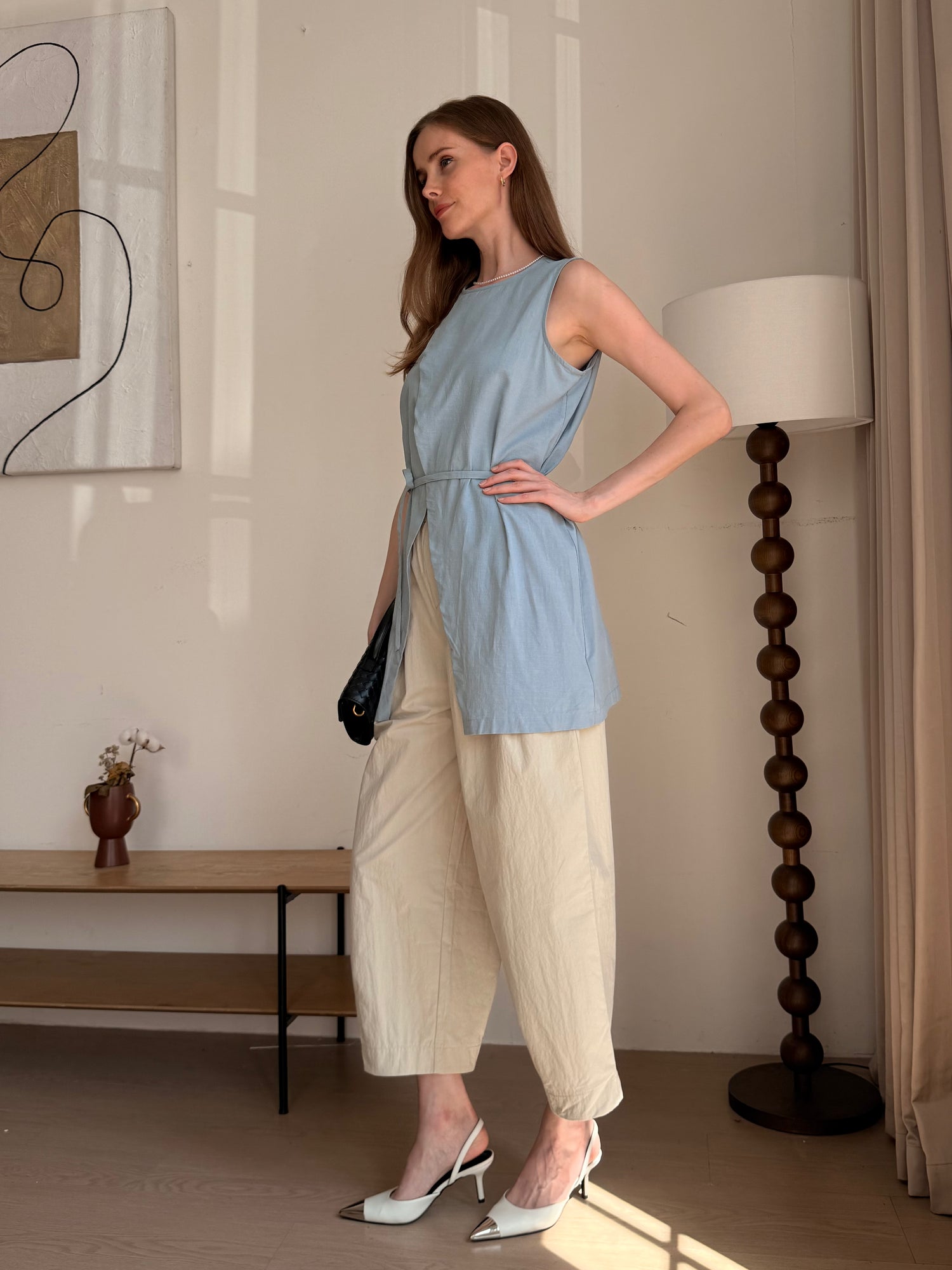 2-In-1 Cooling, Wrinkle-Free Flow Top