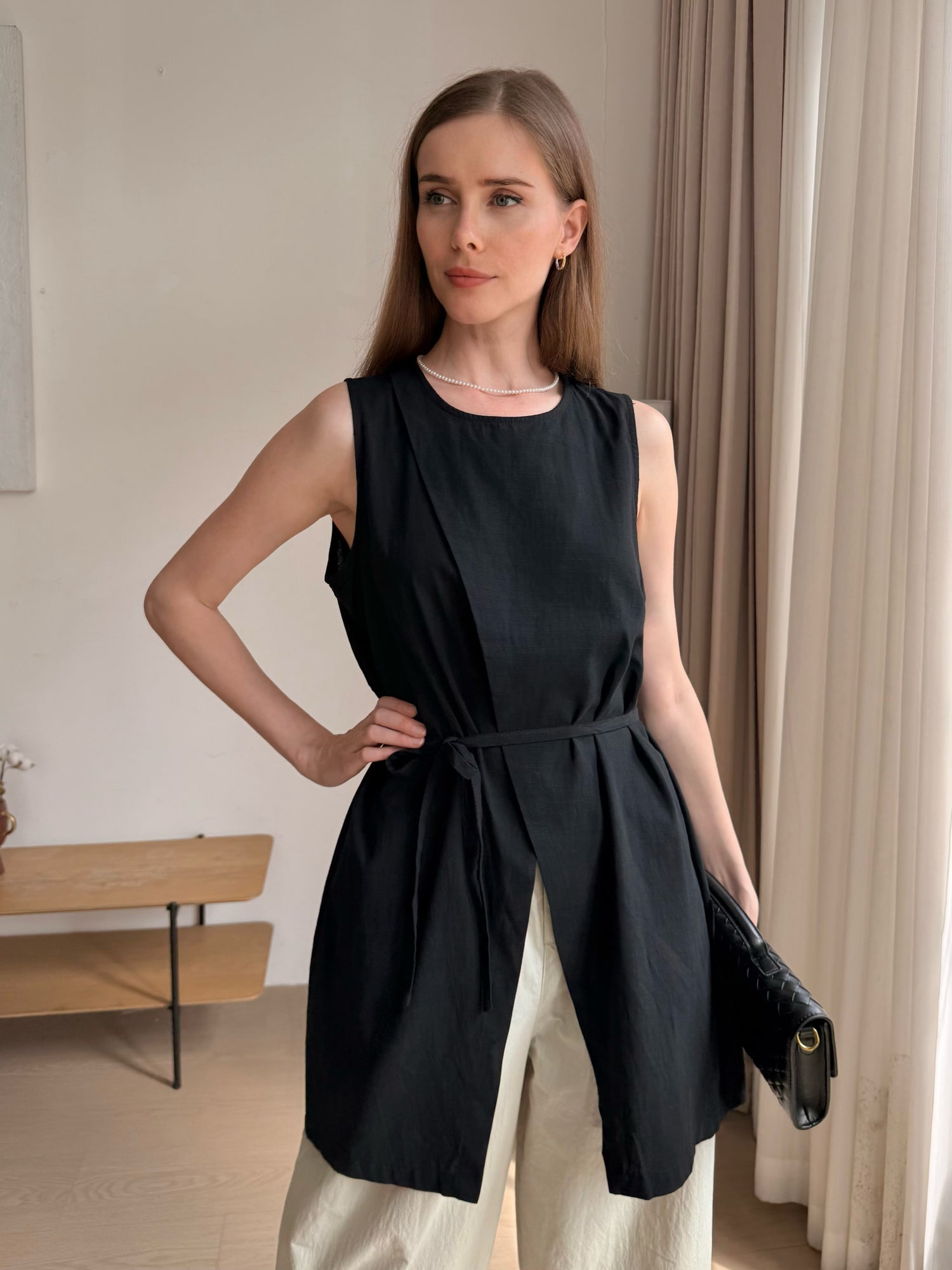 2-In-1 Cooling, Wrinkle-Free Flow Top