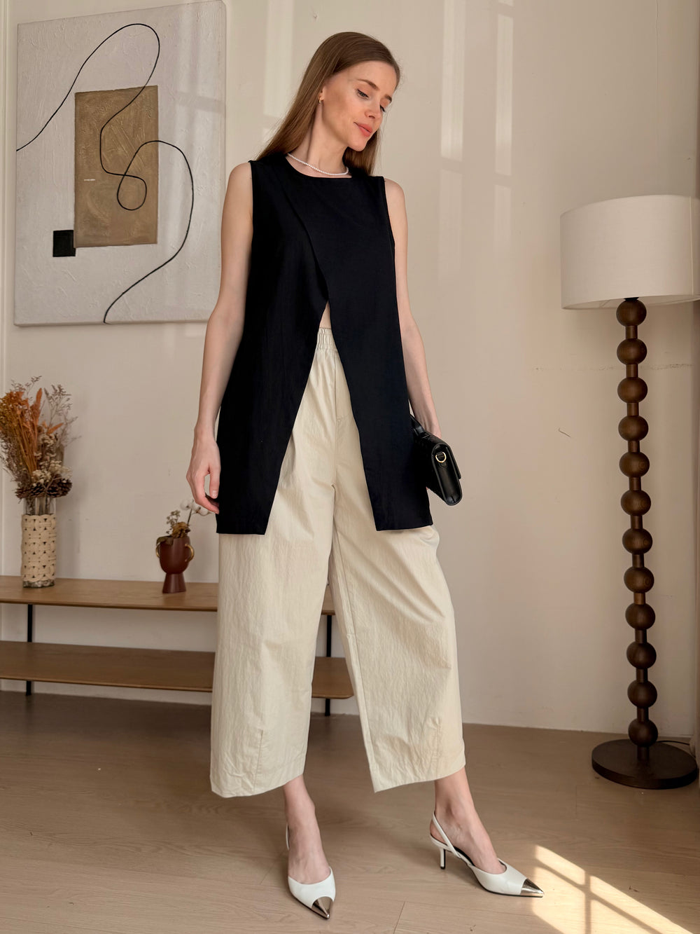 2-In-1 Cooling, Wrinkle-Free Flow Top