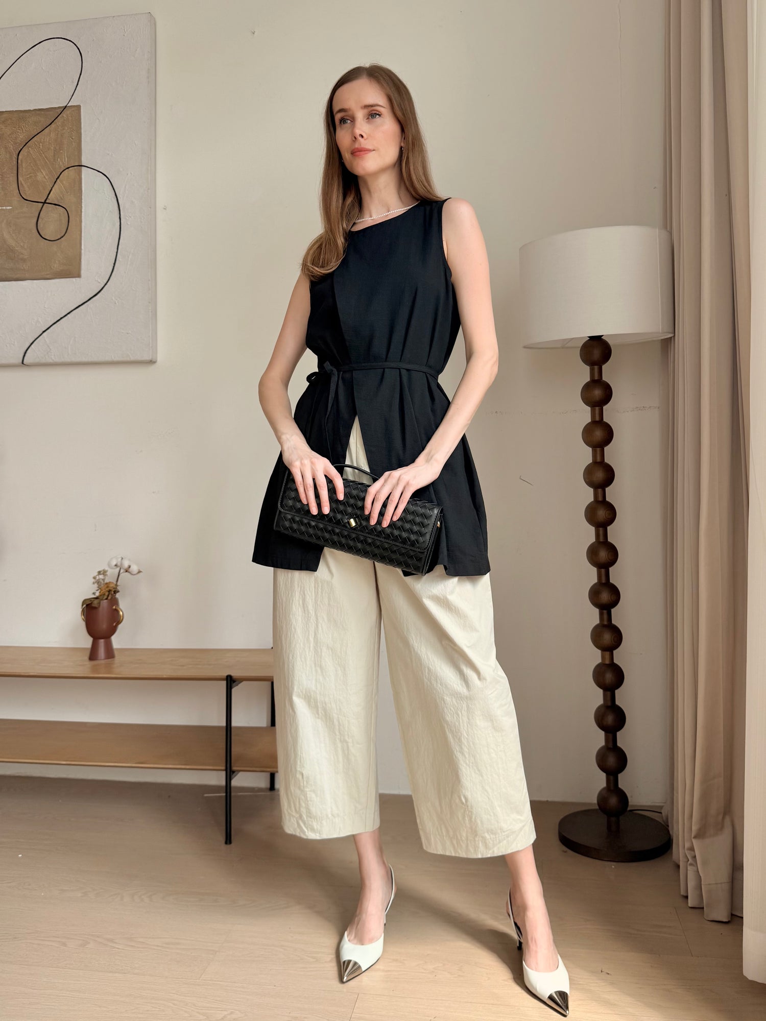 2-In-1 Cooling, Wrinkle-Free Flow Top