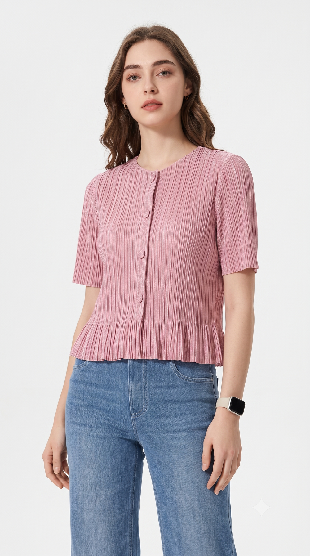 Wrinkle-Free, Cooling & Breathable Free Size Cascade Pleated Blouse